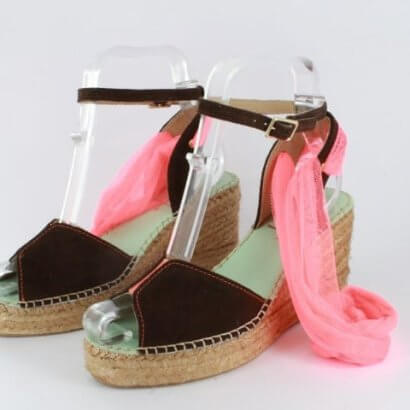 Wedge sandal brown