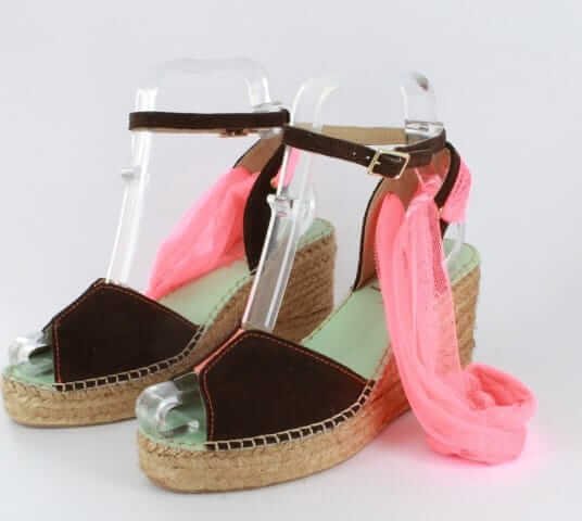 Wedge sandal brown